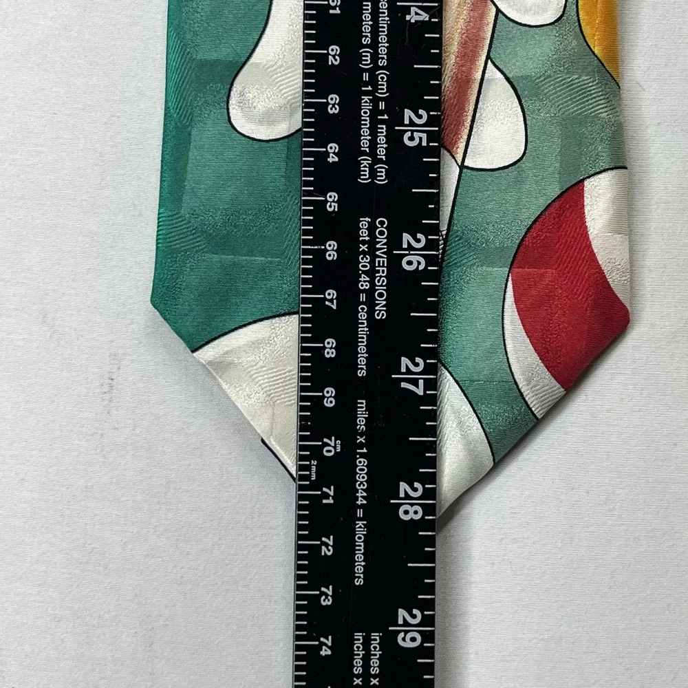 Vintage Looney Tunes Mania Silk Neck Tie Bugs Bunny Pool Billiards Cartoon USA